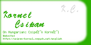 kornel csipan business card